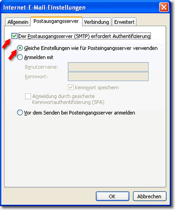 E-Mailadressen in Outlook 2003 einrichten Abbildung 5